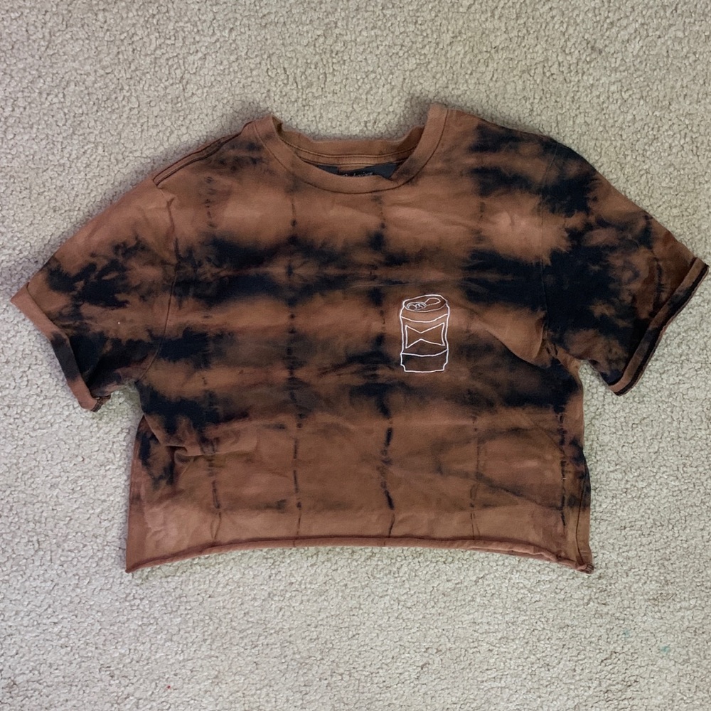 Acid wash cropped T-shirt